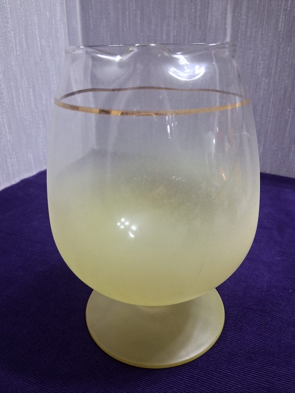 Vintage Blendo Cocktail Snifter Pitcher Yellow With Gold Band MCM